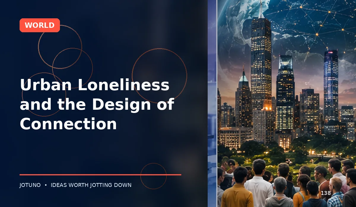 Urban Loneliness and the Design of Connection