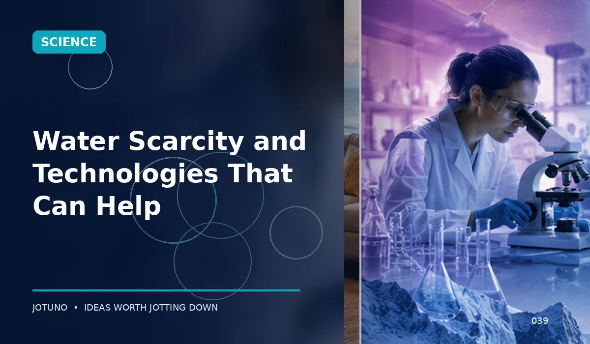 Water Scarcity and Technologies That Can Help